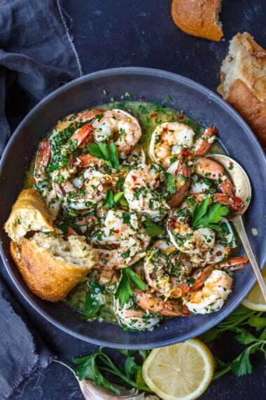 Elegant, quick and full of flavor, this classic Shrimp Scampi recipe features tender sautéed shrimp in a simple lemon garlic butter sauce. Serve with pasta for a quick weeknight meal or enjoy as an appetizer.