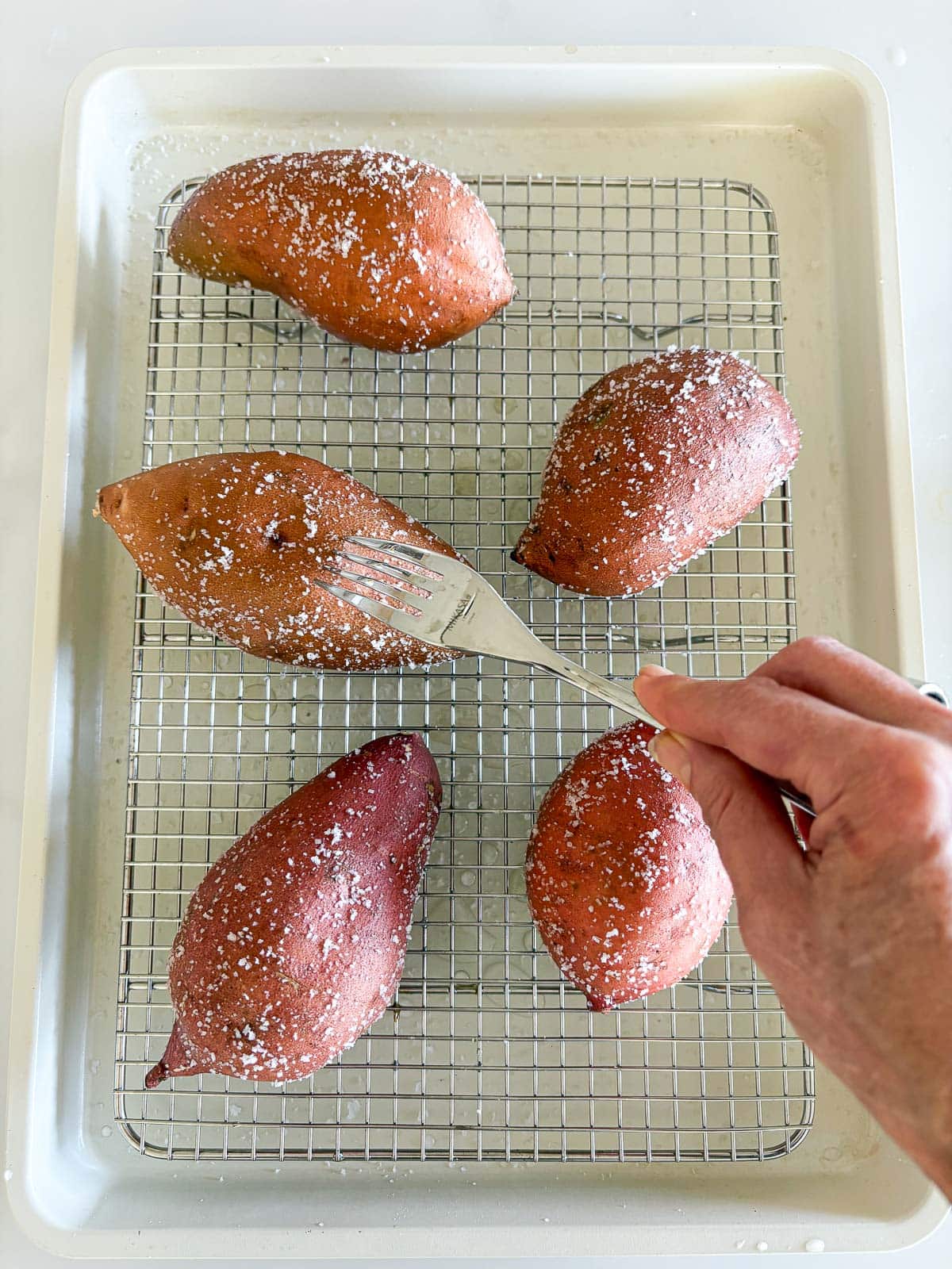 baking the sweet potatoes